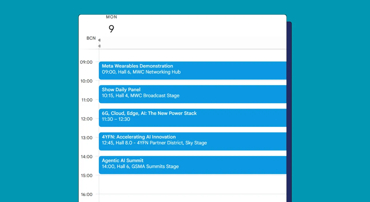 Google Calendar con varios eventos extraídos automáticamente por Mail2Cal de un único correo